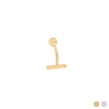 Wholesale jewelry 18K Gold PVD Stainless Steel 10mm T-Bar Belly Button Ring- gold main 