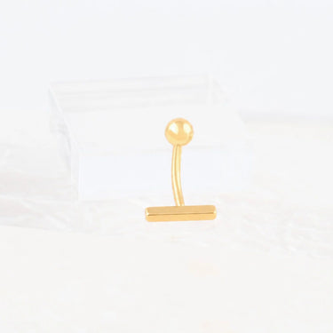Wholesale jewelry 18K Gold PVD Stainless Steel 10mm T-Bar Belly Button Ring- gold studio