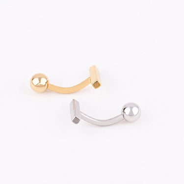 Wholesale jewelry 18K Gold PVD Stainless Steel 10mm T-Bar Belly Button Ring- stainless and gold studio