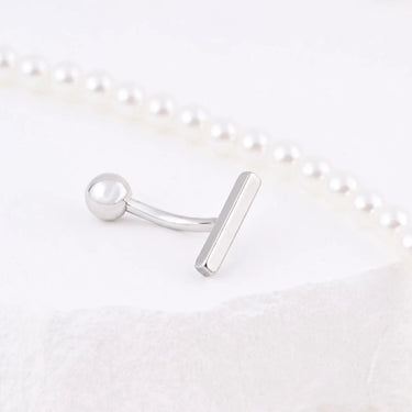 Wholesale jewelry 18K Gold PVD Stainless Steel 10mm T-Bar Belly Button Ring- stainless studio