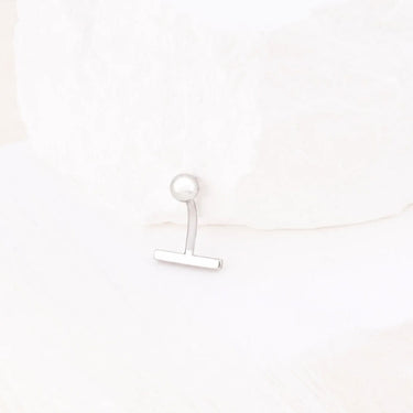 Wholesale jewelry 18K Gold PVD Stainless Steel 10mm T-Bar Belly Button Ring- Stainless studio 