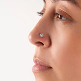 Wholesale jewelry Stainless Steel CZ Stone 10mm Nose Stud - model 