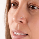 Wholesale jewelry 18K Gold PVD Stainless Steel CZ Stone 10mm Nose Stud- model 