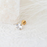 Wholesale jewelry 18K Gold PVD Stainless Steel CZ Stone 8mm Nose Stud- studio 