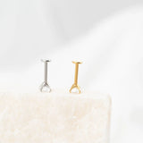 Wholesale jewelry 18K Gold PVD Stainless Steel CZ Stone 12mm Nose Stud- studio 