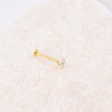Wholesale jewelry 18K Gold PVD Stainless Steel CZ Stone 8mm Nose Stud- studio 