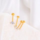 Wholesale jewelry 18K Gold PVD Stainless Steel CZ Stone 8mm Nose Stud- studio 