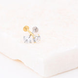 wholesale jewelry Stainless Steel CZ Stone 6mm Nose Stud - gold and stainless studio 