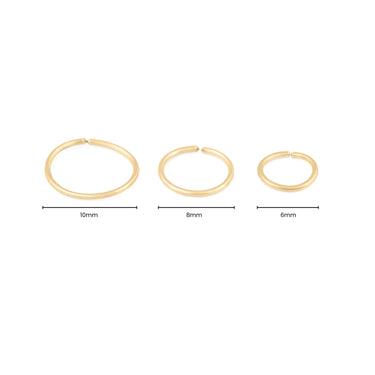 Wholesale jewelry 18K Gold PVD Stainless Steel Hoop Nose Ring - main (dimension shot) 