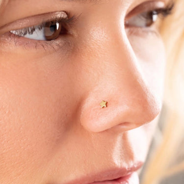 Wholesale jewelry 18K Gold PVD Stainless Steel Star Nose Stud-  gold model 