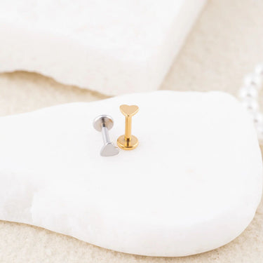 Wholesale jewelry 18K Gold PVD Stainless Steel Heart Nose Stud- stainless and gold studio 