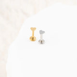 Wholesale jewelry 18K Gold PVD Stainless Steel Heart Nose Stud- gold and stainless studio