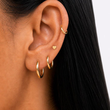Wholesale jewelry 18K Gold PVD Stainless Steel Heart Nose Stud- gold ear stack