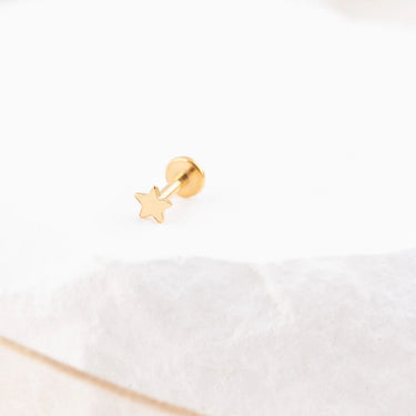 Wholesale jewelry 18K Gold PVD Stainless Steel Star Nose Stud- gold studio 