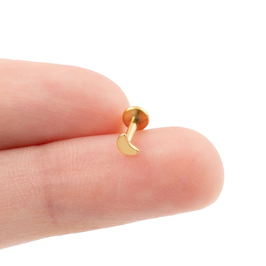Wholesale jewelry 18K Gold PVD Stainless Moon Nose Stud - gold scale shot 