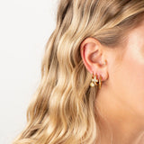 Wholesale jewelry 18K Gold PVD CZ Stone Hoop Nose Ring- model 