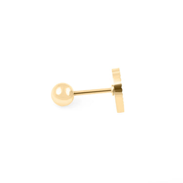 Wholesale jewelry 18K Gold PVD Stainless Steel Sunburst Heart Nose Stud - gold main - side view