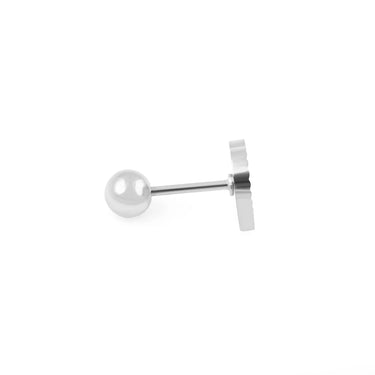 Wholesale jewelry 18K Gold PVD Stainless Steel Sunburst Heart Nose Stud - stainless main- side view 