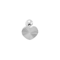 Wholesale jewelry 18K Gold PVD Stainless Steel Sunburst Heart Nose Stud - stainless main 