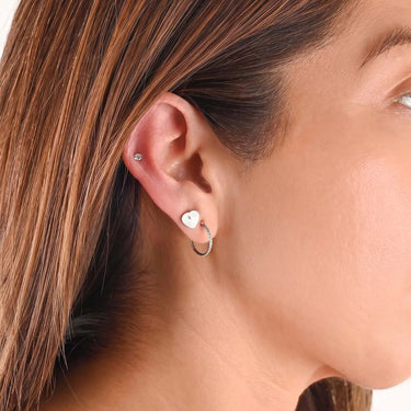 Wholesale jewelry 18K Gold PVD Stainless Steel Sunburst Heart Nose Stud - stainless model 