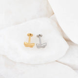 Wholesale jewelry 18K Gold PVD Stainless Steel Sunburst Butterfly Nose Stud- stainless and gold studio 
