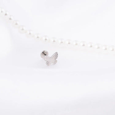 Wholesale jewelry 18K Gold PVD Stainless Steel Sunburst Butterfly Nose Stud- stainless studio 