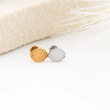 Wholesale jewelry 18K Gold PVD Stainless Steel Sunburst Shell Nose Stud- stainless and gold studio 