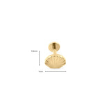 Wholesale jewelry 18K Gold PVD Stainless Steel Sunburst Shell Nose Stud- gold dimension shot  