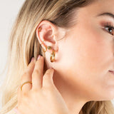 Wholesale jewelry 18K Gold PVD Stainless Steel Sunburst Shell Nose Stud- gold mdoel 