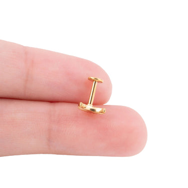 Wholesale jewelry 18K Gold PVD Stainless Steel Sunburst Moon Nose Stud- gold scale shot 