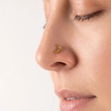 Wholesale jewelry 18K Gold PVD Stainless Steel Sunburst Moon Nose Stud- gold model 