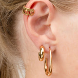 Wholesale jewelry 18K Gold PVD Stainless Steel Cutout Ladder Ear Cuff - gold model 