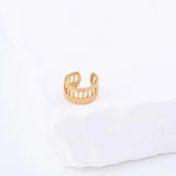 Wholesale jewelry 18K Gold PVD Stainless Steel Cutout Ladder Ear Cuff - gold studio 