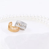 Wholesale jewelry 18K Gold PVD Stainless Steel Cutout Ladder Ear Cuff - gold and stainless studio