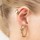 Wholesale jewelry 18K Gold Stainless Steel Hammered Ear Cuff - gold model 
