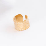 Wholesale jewelry 18K Gold Stainless Steel Hammered Ear Cuff - gold studio 
