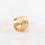 Wholesale jewelry 18K Gold Stainless Steel Hammered Ear Cuff - gold studio 