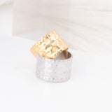 Wholesale jewelry 18K Gold Stainless Steel Hammered Ear Cuff - stainless and gold studio 