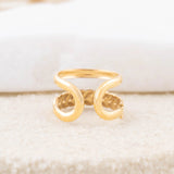 Wholesale jewelry 18K Gold Stainless Steel Wheat Open Ear Cuff- gold studio 