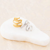 Wholesale jewelry 18K Gold Stainless Steel Snake Crawler Ear Cuff- stainless and gold studio 
