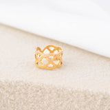 wholesale jewelry 18K Gold Stainless Steel Woven Ear Cuff- gold studio 