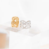 wholesale jewelry 18K Gold Stainless Steel Woven Ear Cuff- stainless and gold studio 
