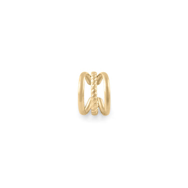 Wholesale jewelry 18K Gold Stainless Steel Triple Ear Cuff - gold main (standing)