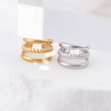 Wholesale jewelry 18K Gold Stainless Steel Triple Ear Cuff - stainless and gold  studio 