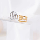 Wholesale jewelry 18K Gold Stainless Steel Triple Ear Cuff - stainless and gold studio 