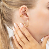 Wholesale jewelry 18K Gold Stainless Steel Oval Ear Cuff - gold model 