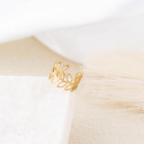 Wholesale jewelry 18K Gold Stainless Steel Oval Ear Cuff - gold studio 
