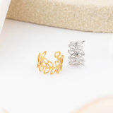 Wholesale jewelry 18K Gold Stainless Steel Oval Ear Cuff - stainless and gold studio 