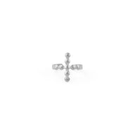 Wholesale jewelry 18K Gold Stainless Steel Beaded Cross Ear Cuff - stainless main 