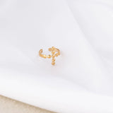Wholesale jewelry 18K Gold Stainless Steel Beaded Cross Ear Cuff - gold studio 